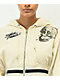 Broken Promises Jawbreaker White Crop Zip Hoodie