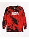 Broken Promises Kids' Wave Logo Red Tie Dye Long Sleeve T-Shirt - Thumbnail image 1 of 2