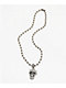 Broken Promises Liberty Spike Skull Rhinestone 18" Silver Bead Necklace - Thumbnail image 2 of 2