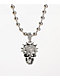 Broken Promises Liberty Spike Skull Rhinestone 18" Silver Bead Necklace - Thumbnail image 1 of 2