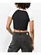 Broken Promises Lockjaw Black & White Raglan Crop T-Shirt - Thumbnail image 2 of 3