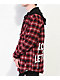 Broken Promises Love Is Lethal Red Hooded Flannel Jacket