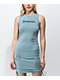 Broken Promises Love Notes Blue Cinched Dress