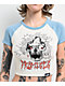 Broken Promises Manic Natural & Pastel Blue Raglan Crop T-Shirt - Thumbnail image 3 of 4