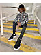 Broken Promises On My Own Black & White Checkered Sherpa Fleece Jacket