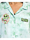 Broken Promises Outsider Green Tie Dye Short Sleeve Button Up Shirt