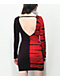 Broken Promises Riot Red Split Tie Dye Long Sleeve Dress - Thumbnail image 2 of 4