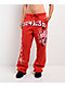 Broken Promises Shooting Star Rhinestone Red Sweatpants - Thumbnail image 1 of 7