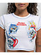 Broken Promises Skelephobia White Ribbed Crop T-Shirt - Thumbnail image 2 of 3