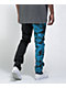 Broken Promises Slogan Split Dye Blue & Black Denim Jeans