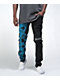 Broken Promises Slogan Split Dye Blue & Black Denim Jeans
