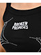 Broken Promises Stoned Web Rhinestone Black Crop Tank Top - Thumbnail image 4 of 5