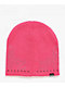 Broken Promises Surrender Rhinestone Pink Skully Beanie - Thumbnail image 2 of 3