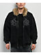 Broken Promises Unruly Black Wash Fur Zip Hoodie - Thumbnail image 1 of 7