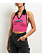Broken Promises Who Cares Pink Knit Halter Top - Thumbnail image 1 of 5
