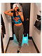 Broken Promises You Played Me Blue & Black Tie Dye Crop Tank Top - Thumbnail image 3 of 4
