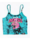 Broken Promises You Played Me Blue & Black Tie Dye Crop Tank Top - Thumbnail image 1 of 4