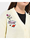 Broken Promises x Happy Bunny Focus On Me Cardigan Ivory Crop Sweater
