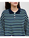 Buttermelon Olive & Navy Stripe Polo Long Sleeve T-Shirt - Thumbnail image 3 of 3