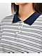 Buttermelon Striped Grey & Navy Long Sleeve Polo Shirt - Thumbnail image 3 of 3