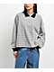 Buttermelon Striped Grey & Navy Long Sleeve Polo Shirt - Thumbnail image 1 of 3