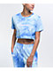 By Samii Ryan Daydreamer Blue Tie Dye Crop T-Shirt - Thumbnail image 1 of 4