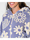 Cali 1850 Floral Periwinkle Sherpa Zip Hoodie - Thumbnail image 3 of 4