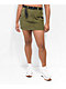 Cali 1850 Olive Corduroy Belted Mini Skirt - Thumbnail image 4 of 5