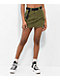 Cali 1850 Olive Corduroy Belted Mini Skirt - Thumbnail image 1 of 5