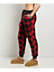 Cali 1850 Sherpa Plaid Red & Black Jogger Sweatpants - Thumbnail image 3 of 7