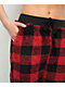 Cali 1850 Sherpa Plaid Red & Black Jogger Sweatpants - Thumbnail image 4 of 7