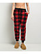 Cali 1850 Sherpa Plaid Red & Black Jogger Sweatpants - Thumbnail image 1 of 7