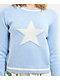 Cali 1850 Star Light Blue Long Sleeve Crop Sweater - Thumbnail image 2 of 2