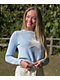 Cali 1850 Star Light Blue Long Sleeve Crop Sweater - Thumbnail image 3 of 3
