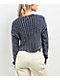 Cali 1850 Washed Navy Long Sleeve Crop Sweater - Thumbnail image 2 of 3