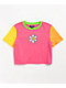 Camiseta A-Lab Quinne camiseta de manga corta rosa, naranja y amarilla con bloques de colores