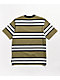 Camiseta Santa Cruz de punto ovalada de rayas negras y olivas