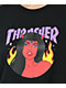 Camiseta negra con el logotipo de Thrasher Roja