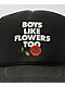 Can't Blame The Youth Boys Like Flowers Black Trucker Hat - Thumbnail image 3 of 3