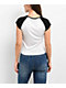 Capella Raglan White & Black T-Shirt - Thumbnail image 2 of 3