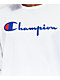 Champion Heritage Script camiseta blanca de manga larga de tejido inverso