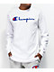Champion Heritage Script camiseta blanca de manga larga de tejido inverso