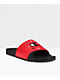 Champion IPO Circle Logo Scarlett Red & Black Slide Sandals