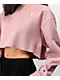 Champion Reverse Weave Pink Beige Cropped Crewneck Sweatshirt