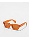 Chunky Rectangle Orange Sunglasses - Thumbnail image 1 of 2