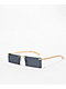 Clarity Black Slim Rectangle Sunglasses