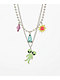 Collar de cadena en capas de piedra + medallón exterior de 16 