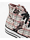 Converse Chuck Taylor All Star Distressed Pink Plaid & Black Lace High Top Shoes - Thumbnail image 5 of 5