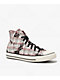 Converse Chuck Taylor All Star Distressed Pink Plaid & Black Lace High Top Shoes - Thumbnail image 1 of 5