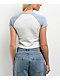 Converse Chuck Taylor Retro Heather Grey & Blue Raglan Crop T-Shirt - Thumbnail image 2 of 3